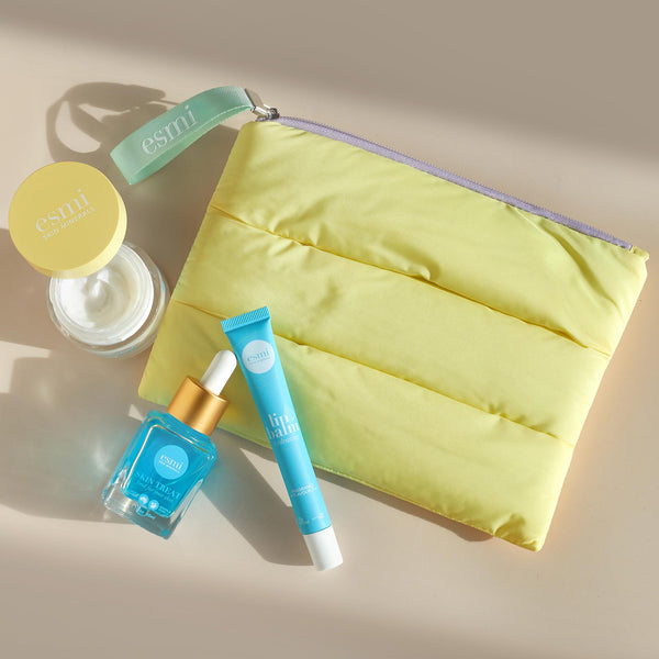 Yellow Puffer Beauty Bag